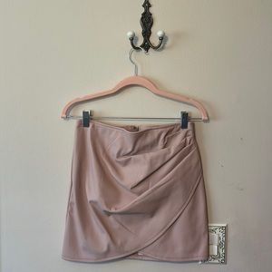 Pink pleather mini skirt